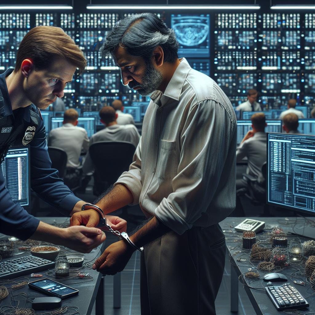 Phone Scam Arrest Scene