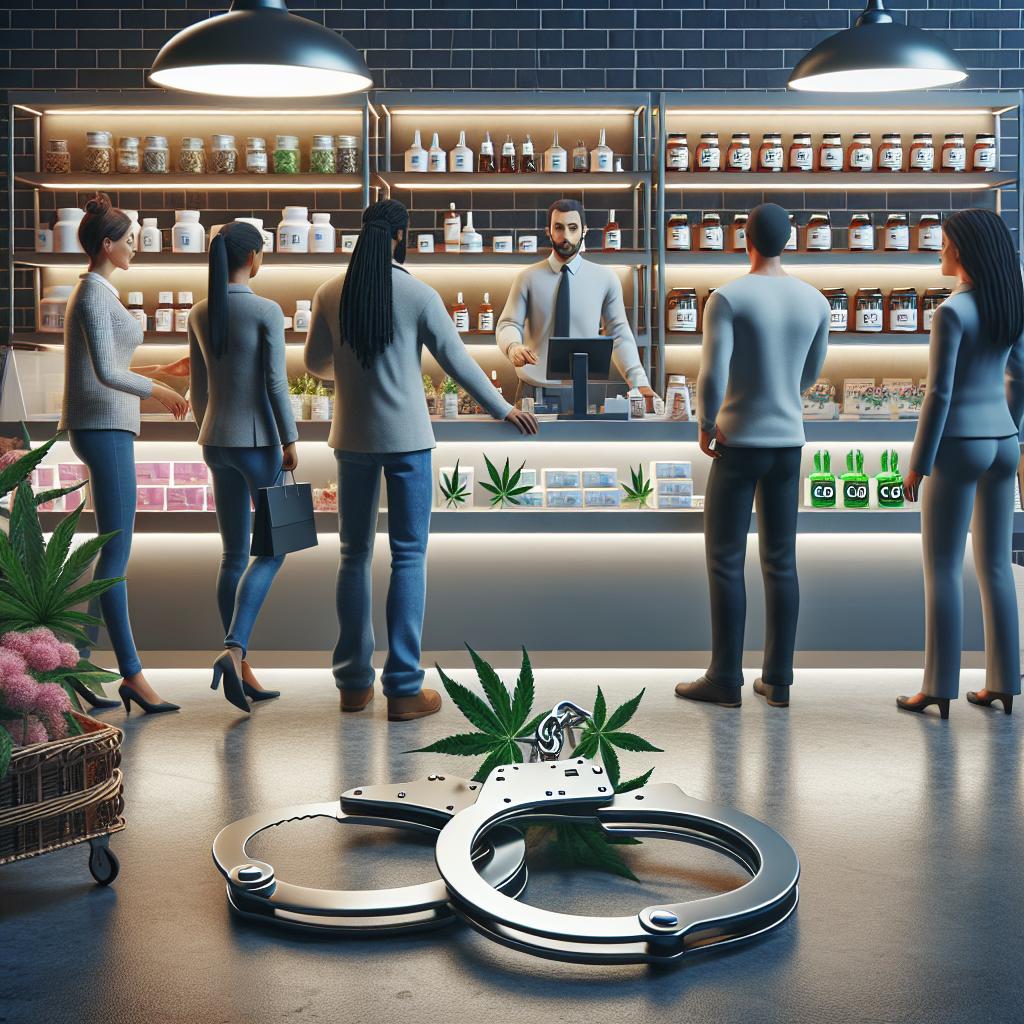 CBD store with handcuffs