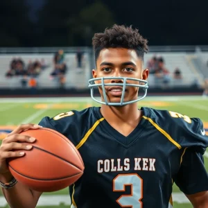 Caleb Cunningham showcasing skills in football and basketball.