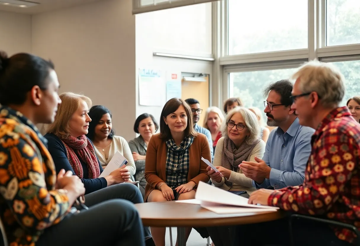 Community members in Oxford-Lafayette County discussing grant opportunities.