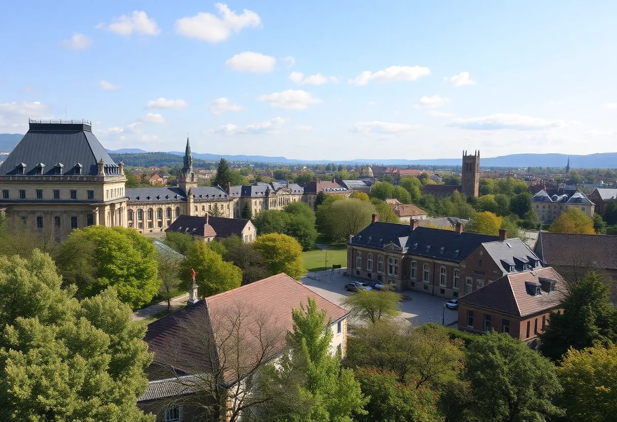 University campus representing international collaboration in education