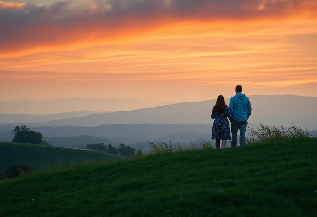 A peaceful landscape representing remembrance and connection.