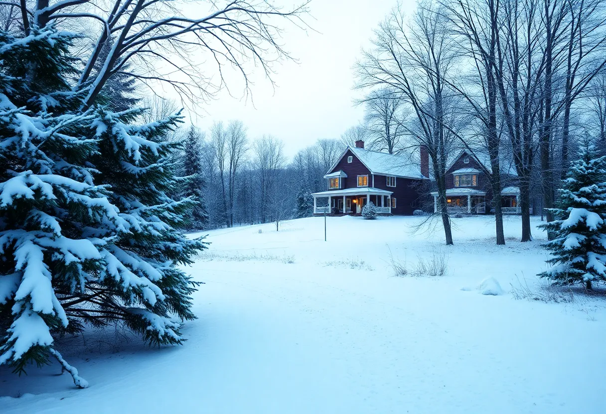 Snow-covered landscape in Lafayette County