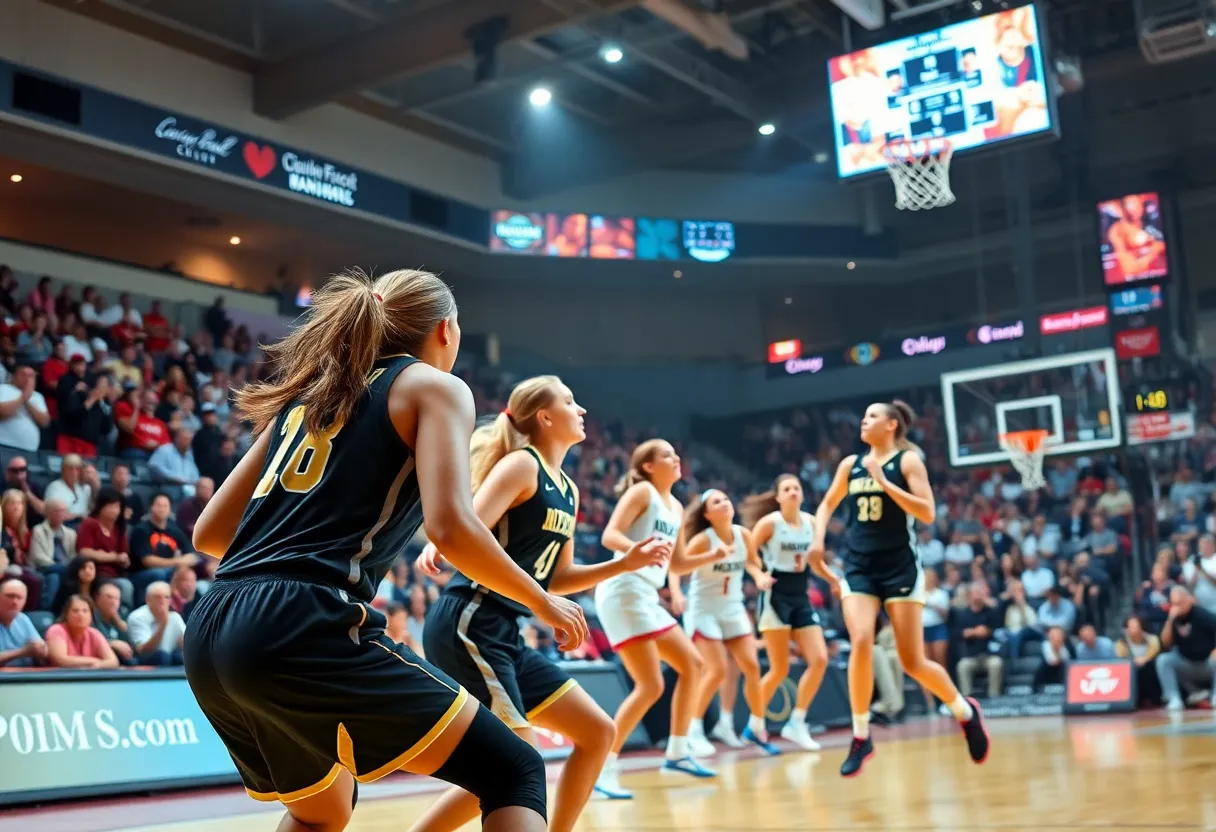 Women's basketball game between Ole Miss and Texas