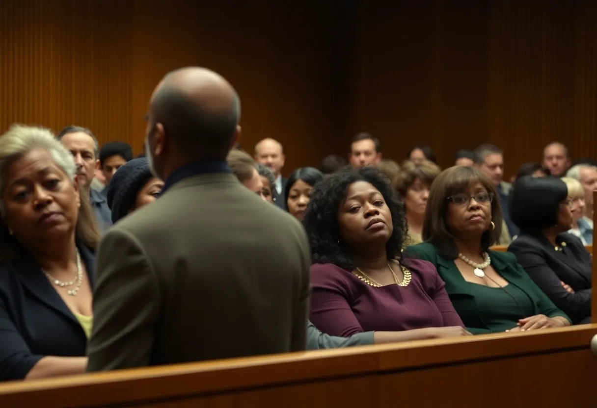 Emotional reactions in a courtroom during the Ole Miss trial