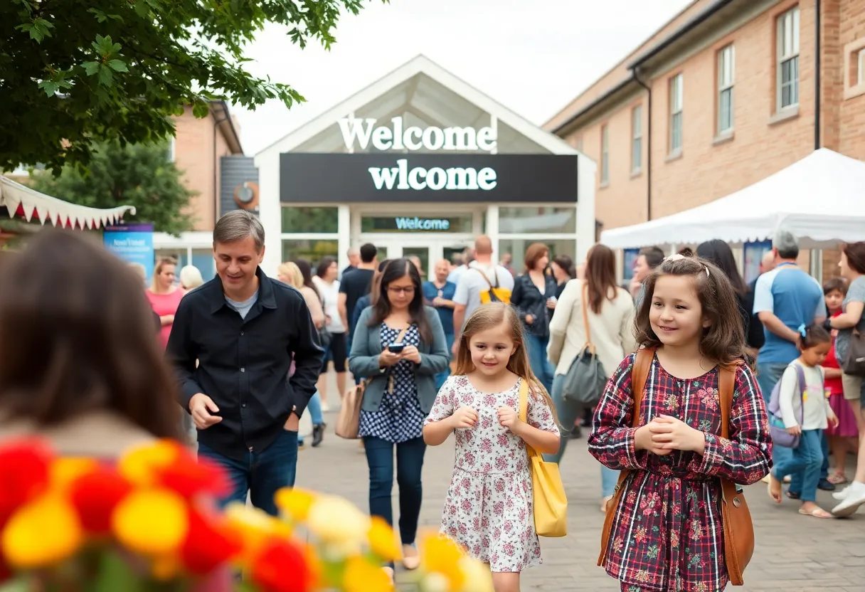 Community engagement in Oxford with visitors enjoying events.