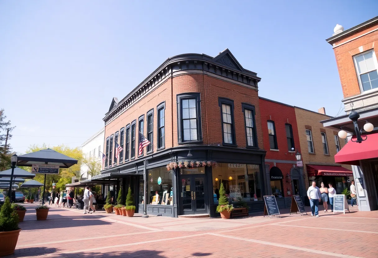 Vibrant scene of downtown Oxford, Mississippi