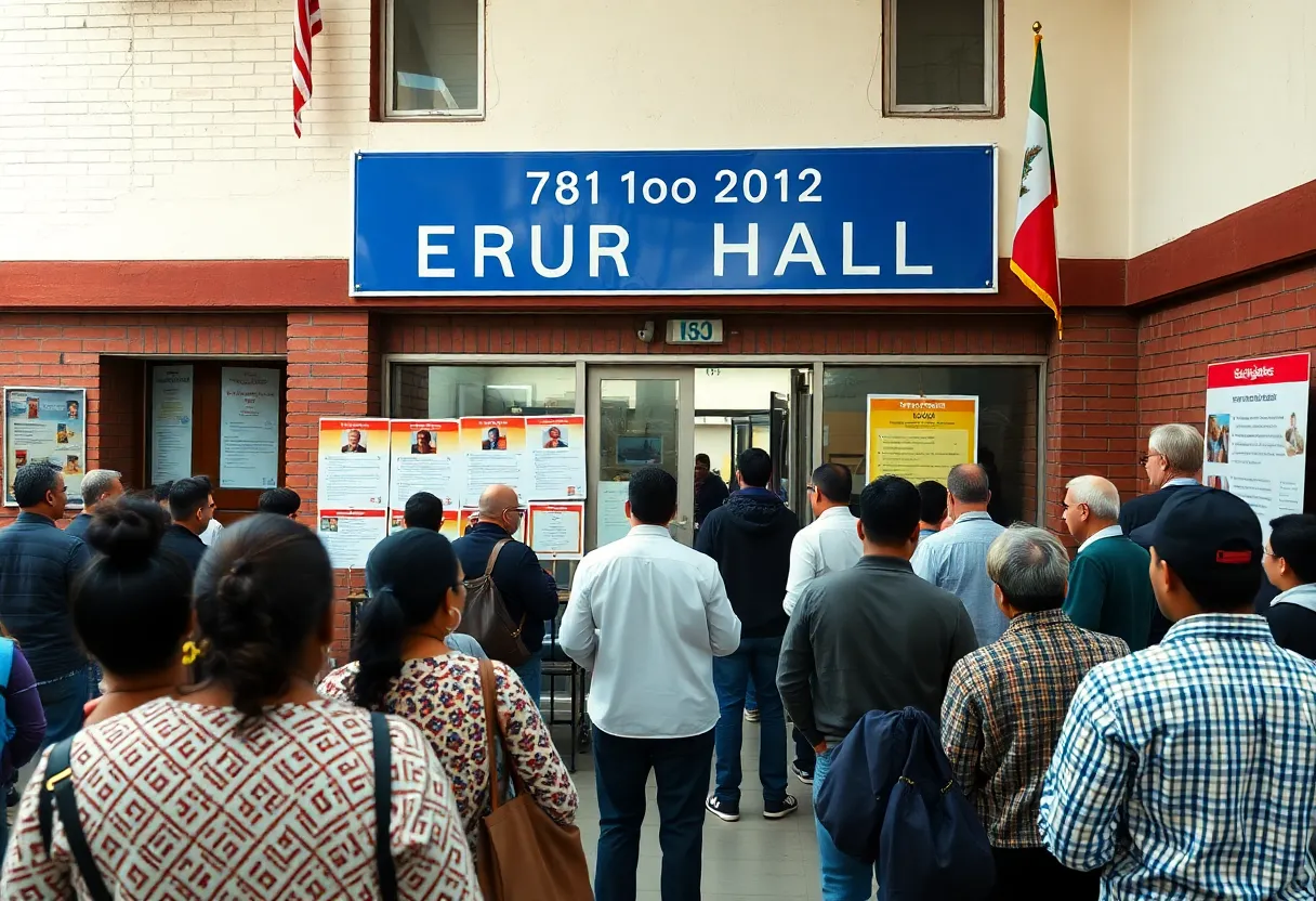 Citizens engaged in discussion at Town Hall regarding municipal elections.