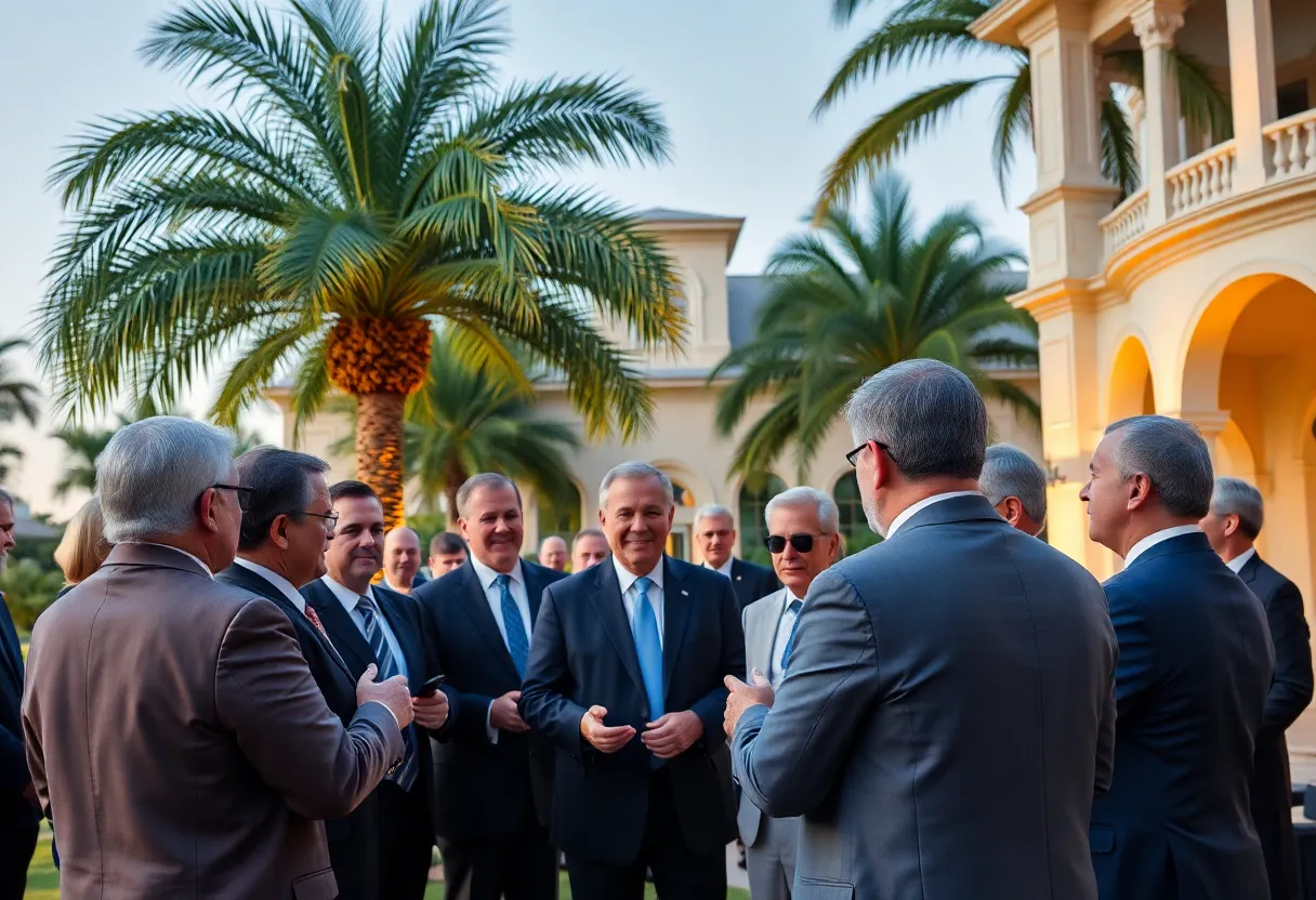 Meeting of political leaders discussing at Mar-a-Lago