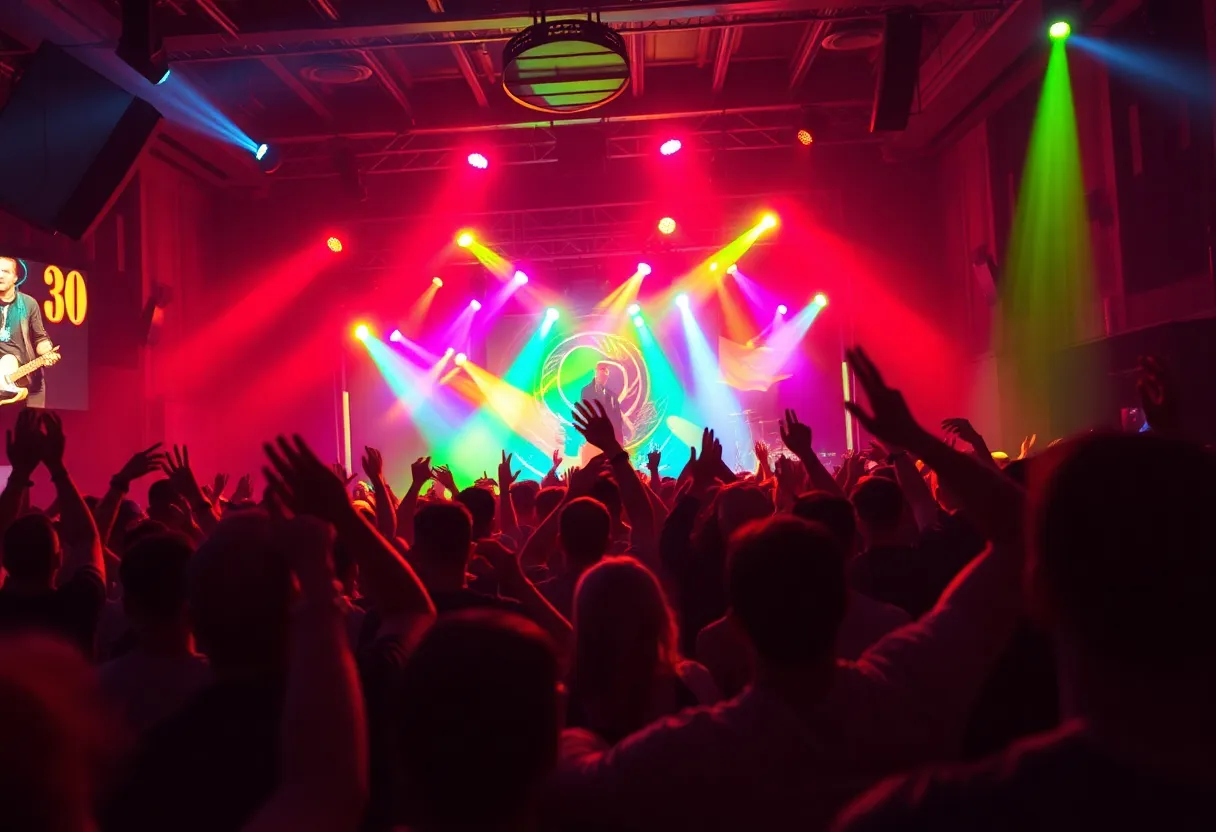 Crowd enjoying an Arts Fishing Club concert at Proud Larry's.