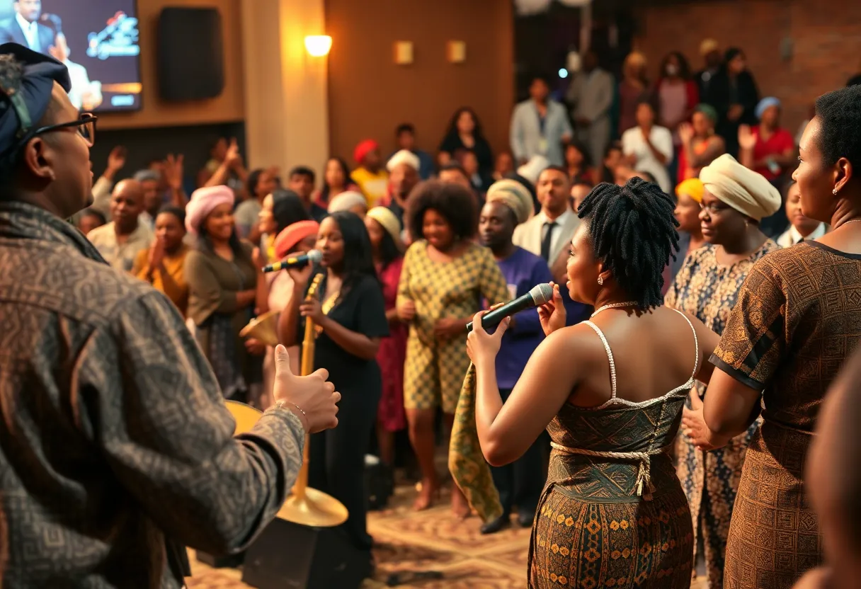 Community concert celebrating Black history with musicians and dancers.