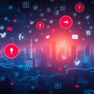 Visual representation of the effects of cyber harassment and misinformation in the digital age.