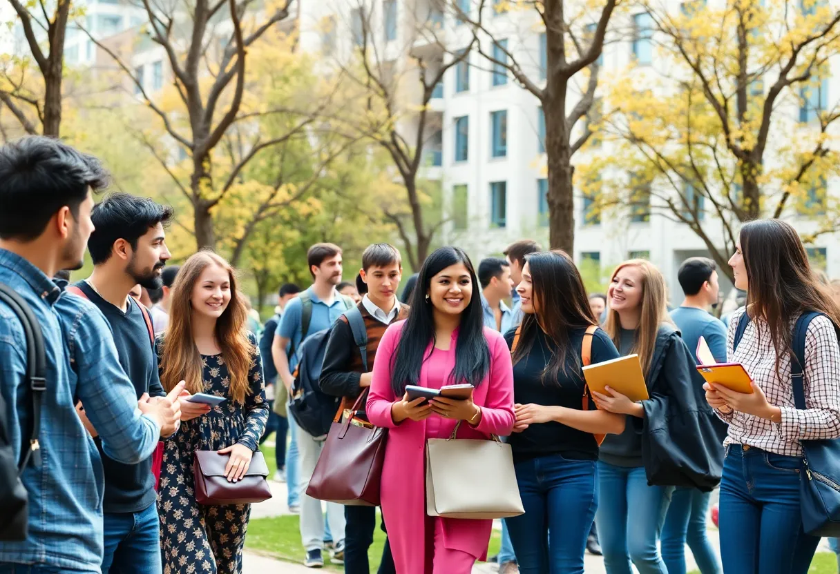 Diverse graduate students at the University of Mississippi campus