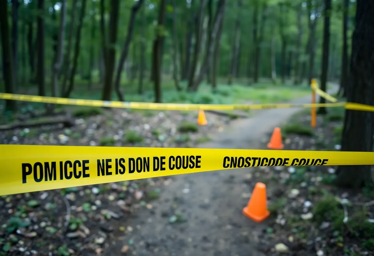 Police tape marking an investigation site