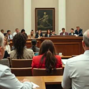 Courtroom scene during the trial of Jennifer Crumbley
