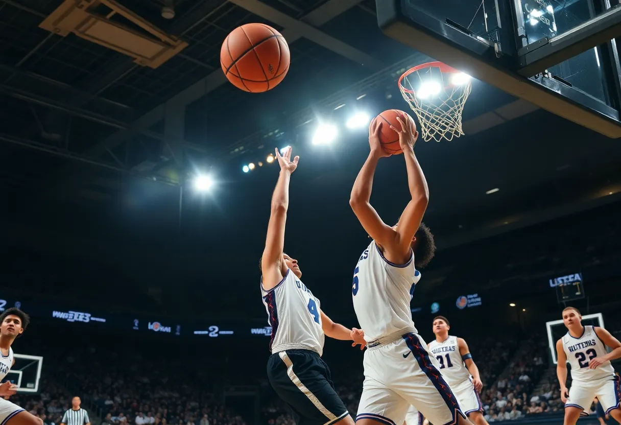 Action shot of Kentucky Wildcats playing against Ole Miss.