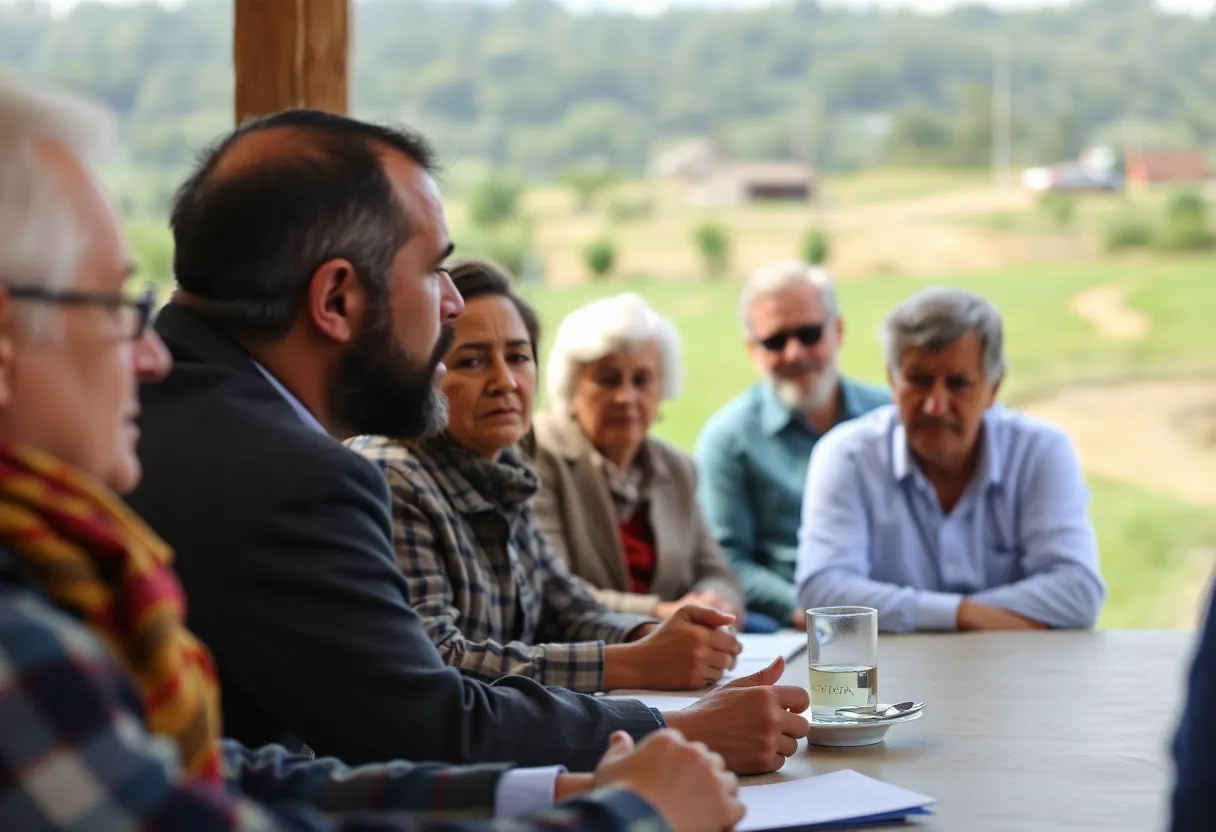 Residents discussing representation issues in Lafayette County