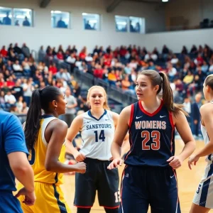 Ole Miss women's basketball team in action against Arkansas