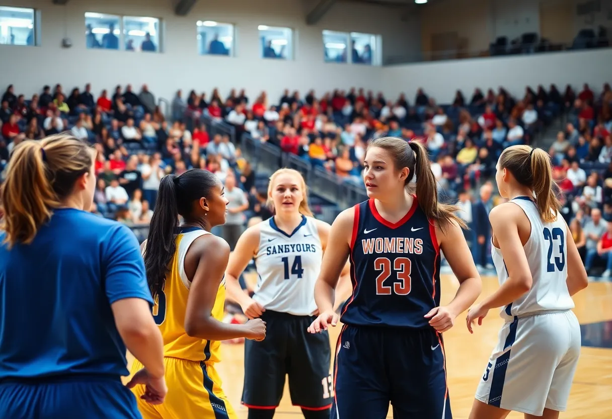 Ole Miss women's basketball team in action against Arkansas