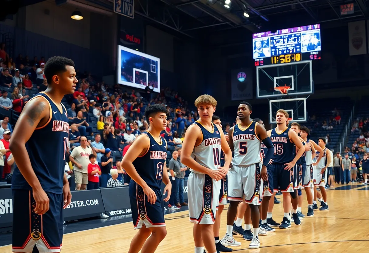 Ole Miss Rebels basketball team preparing for a game