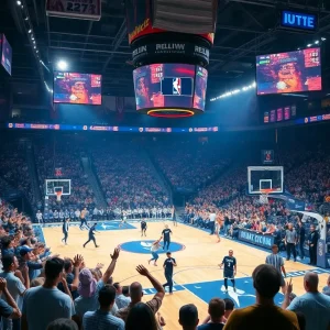 Fans celebrating Ole Miss women's basketball victory against Kentucky