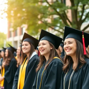 Graduates at the University of Mississippi celebrating their graduation day