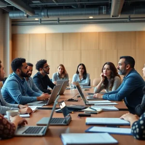 Local entrepreneurs participating in a social media workshop