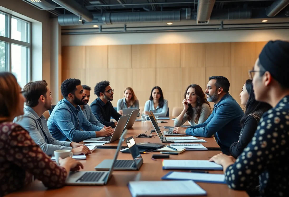 Local entrepreneurs participating in a social media workshop