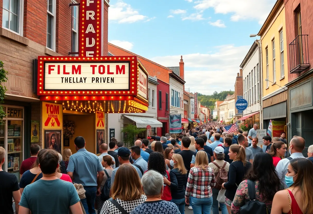 Crowd enjoying films at the Oxford Film Festival