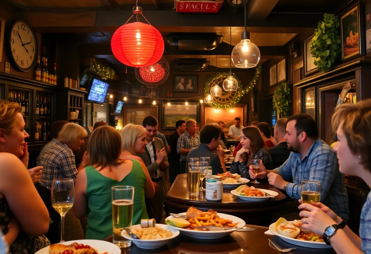 Lively interior of Rooster's Blueshouse with patrons enjoying the atmosphere