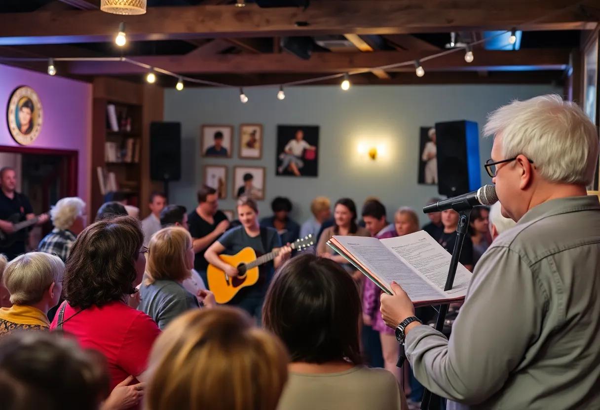 Audience enjoying the Thacker Mountain Radio Hour at the Powerhouse in Oxford.