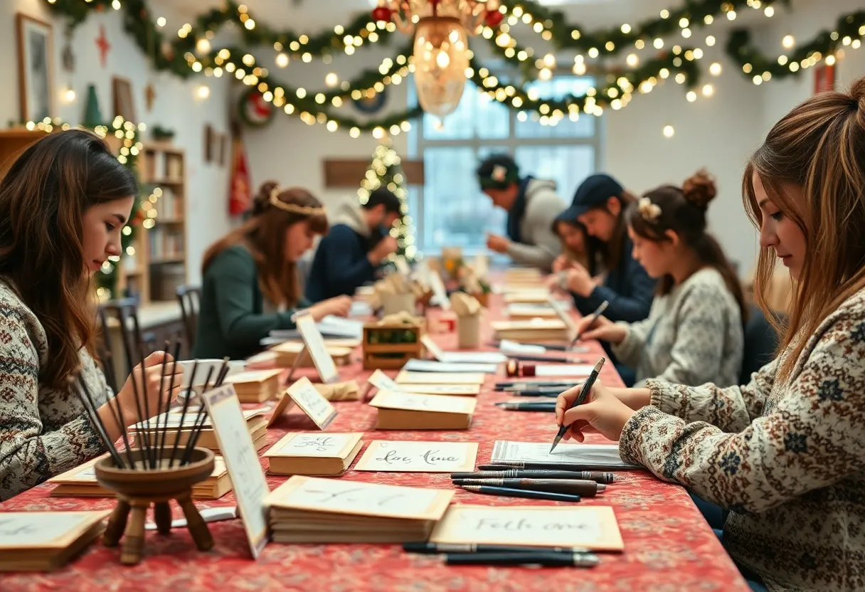 Students crafting Valentine's Day cards at IDEAlab