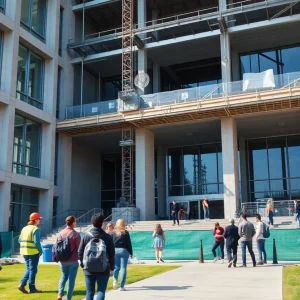 Vardaman Hall under renovation at the University of Mississippi