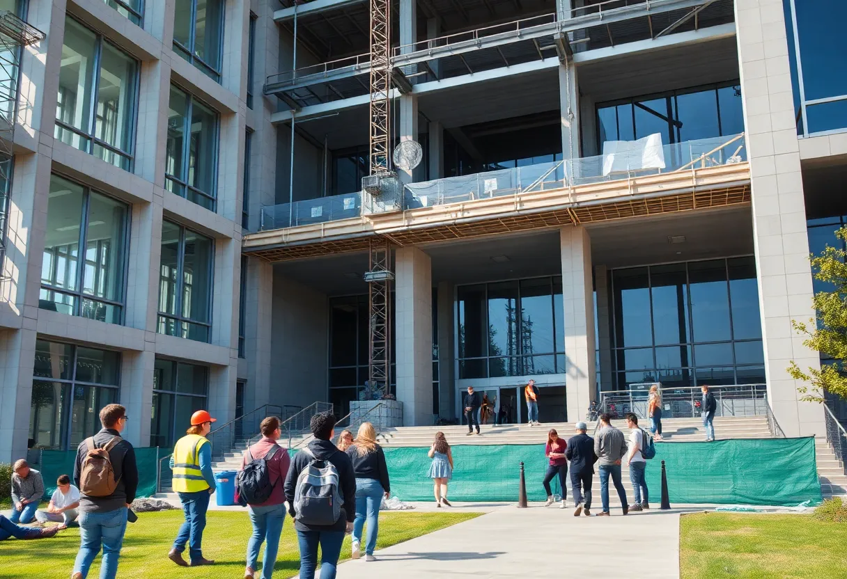 Vardaman Hall under renovation at the University of Mississippi