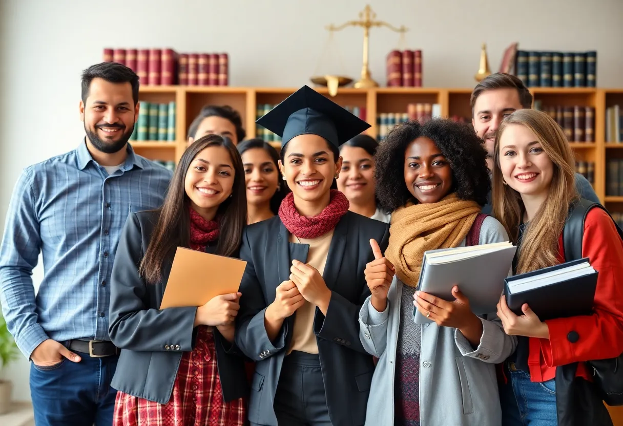 Students celebrating their acceptance into an accelerated law program in Hattiesburg