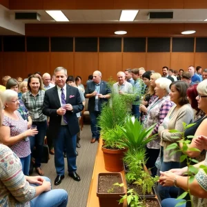 Participants engaging in a gardening seminar at Lafayette County
