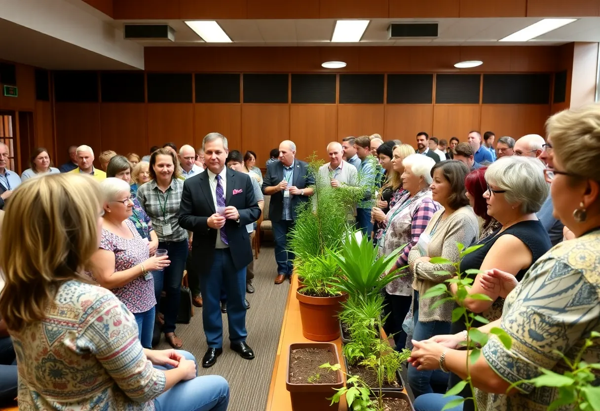 Participants engaging in a gardening seminar at Lafayette County