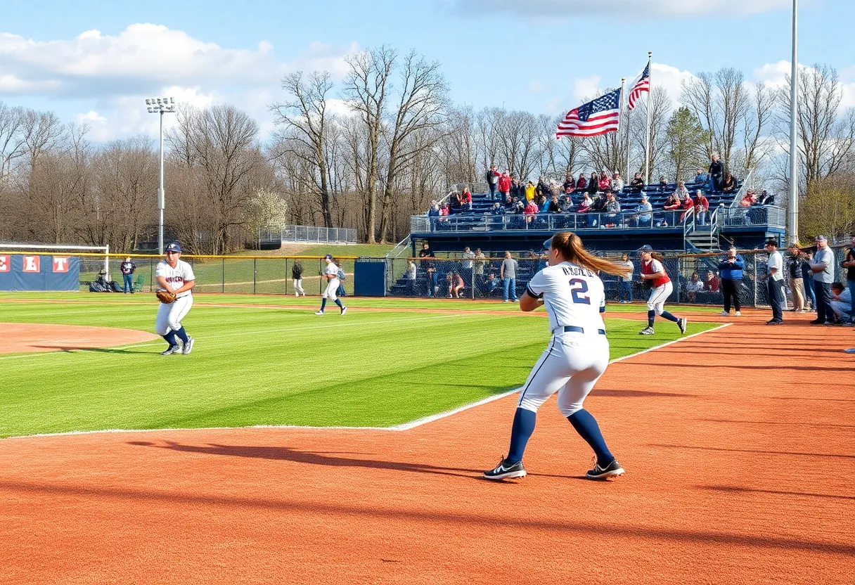 Iowa State Softball team playing in the Rebel Invitational