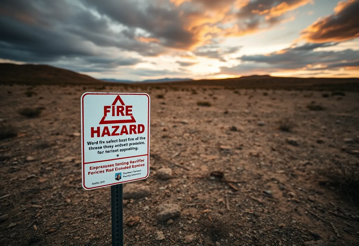 Warning sign indicating fire hazard in Lafayette County