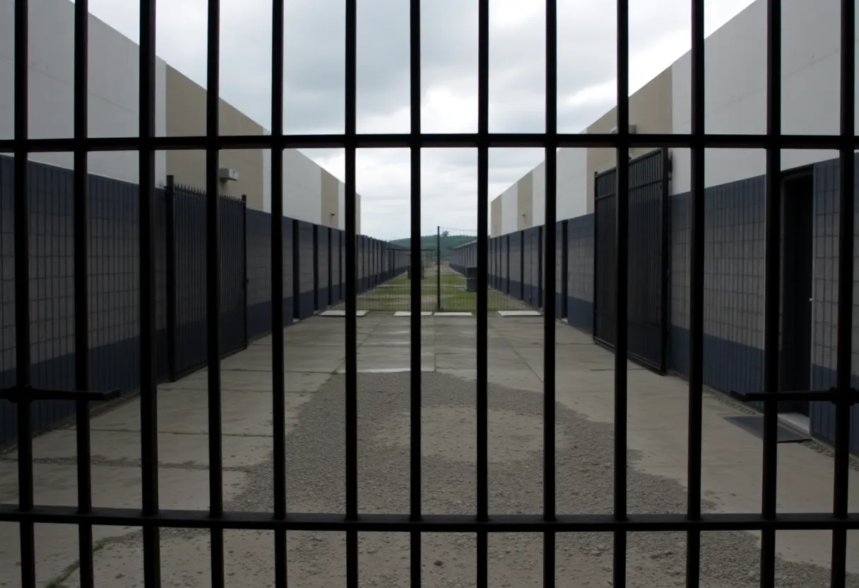 Interior view of a maximum-security prison in Mexico
