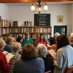 Gathering at Nadia Alexis' poetry book launch at a local bookstore