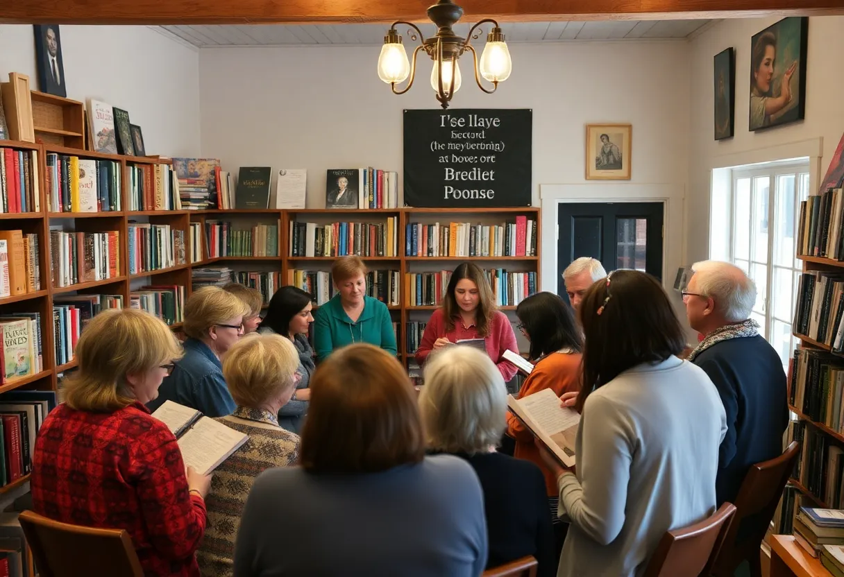 Gathering at Nadia Alexis' poetry book launch at a local bookstore