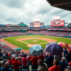 Fans at the Ole Miss baseball stadium during a game against Arkansas