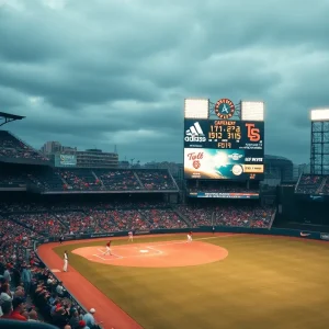 Fans watching the Ole Miss vs Southern Miss baseball game