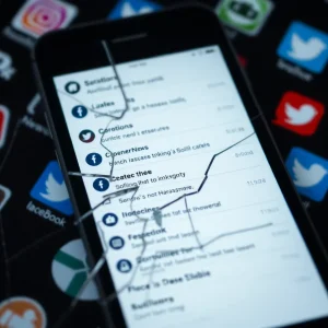 Visual representation of online harassment and its effects.