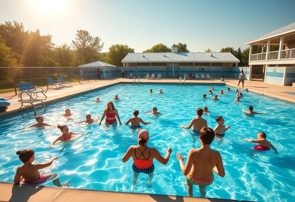 Families enjoying the Oxford City Pool