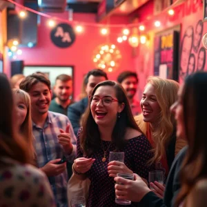 People enjoying a comedy show in Oxford, Mississippi