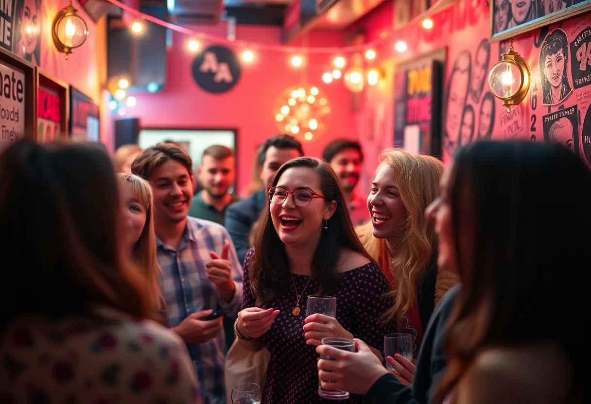 People enjoying a comedy show in Oxford, Mississippi