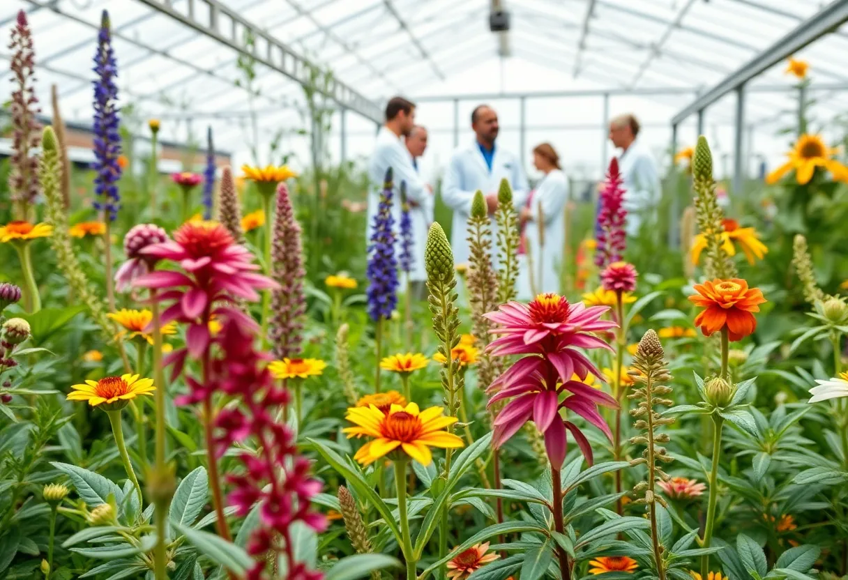 Botanical garden showcasing medicinal plants in Oxford