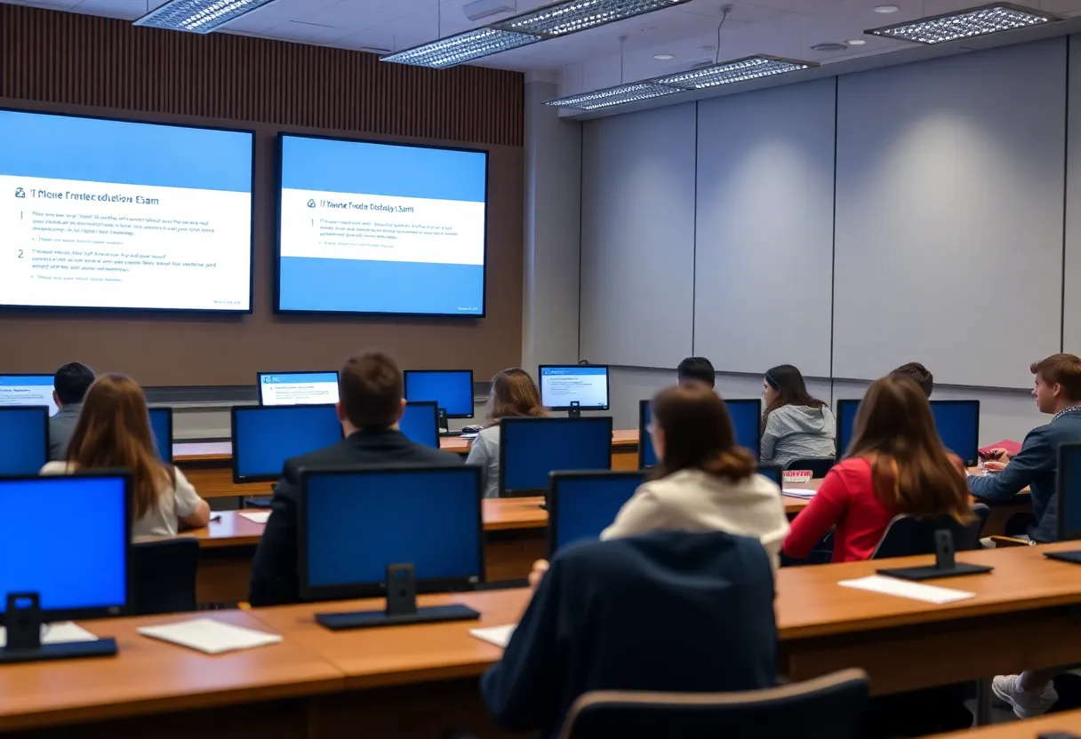 Students experiencing difficulties during an online exam.